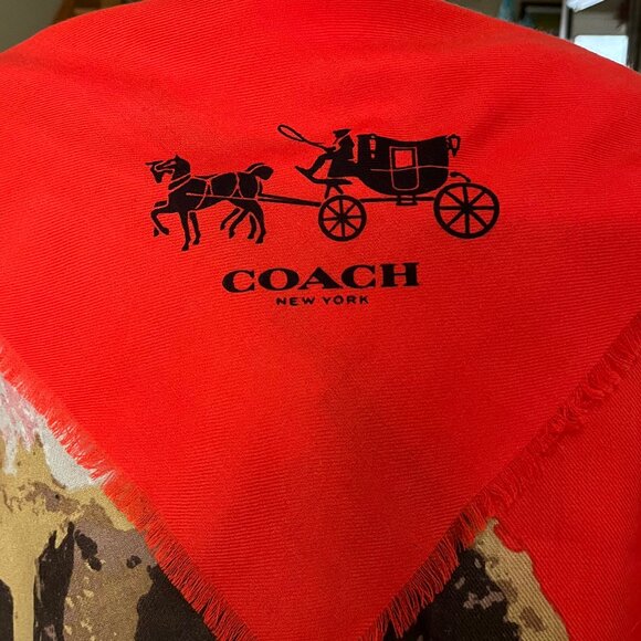 Coach X Gary Baseman Buster Le Fauve Wool Oversized Square Scarf - Authentic - Picture 6 of 10